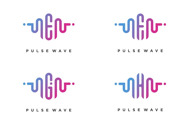 Pulse met de letter E F G H ontwerpelement vector icoon concept