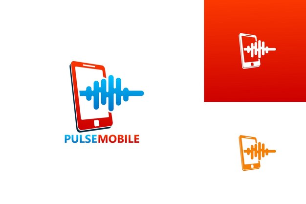 Импульсный мобильный шаблон логотипа дизайн вектор, эмблема, концепция дизайна, креативный символ, значок