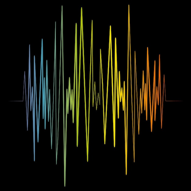 Pulse music player Audio colorful wave logo Vector equalizer element Isolated design symbol