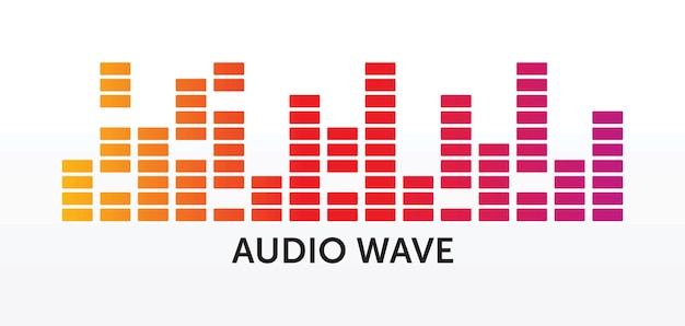 Vettore lettore musicale a impulsi. logo colorato dell'onda audio. elemento equalizzatore vettoriale