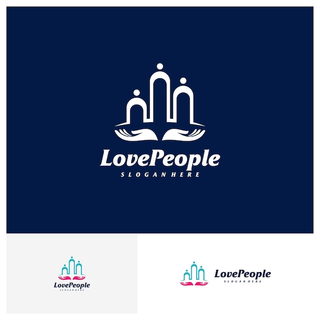 Pulse People Logo Design Template People logo concept vector Emblem Creative Symbol Icon