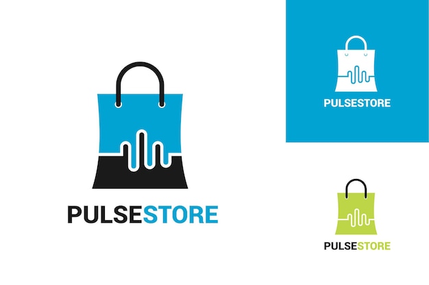 Vector pulse store logo template design