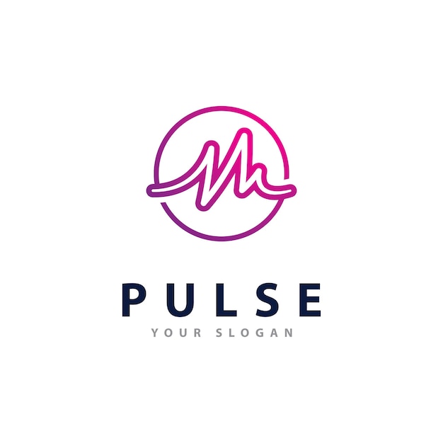 Pulse Wave logo Vector creatieve geluidsgolven logo concept ontwerpsjabloon