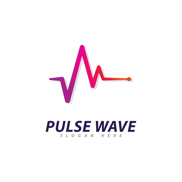 Pulse Wave logo Vector Creative Sound waves logo concept design template