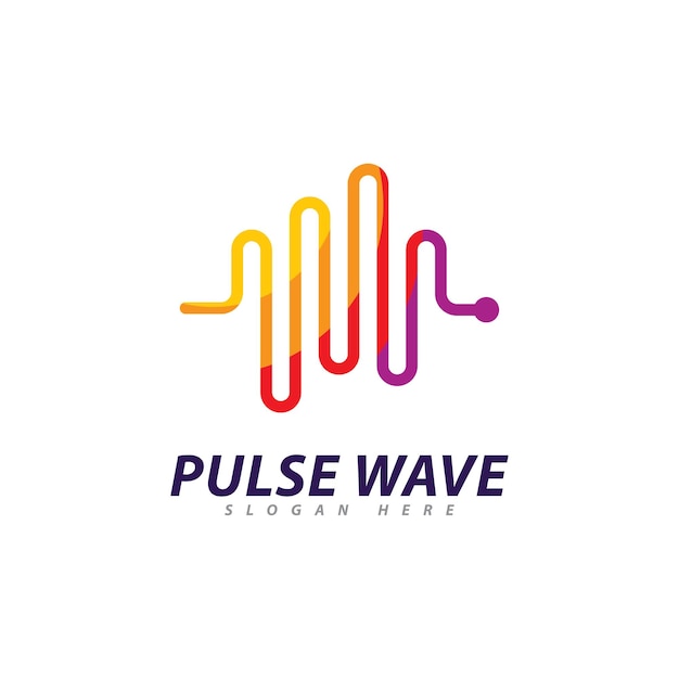 Pulse Wave logo Vector Creative Sound waves logo concept design template