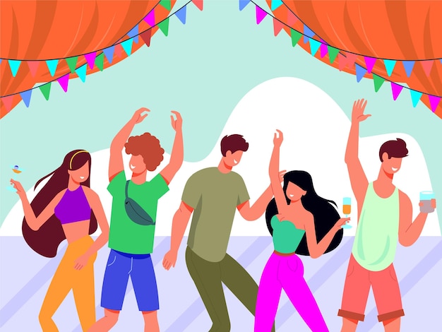 Pulserende feestconceptillustratie stijlvol en mooi