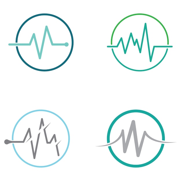 Pulslijn of medische golf Vector logo ontwerpsjabloon concept illustratie