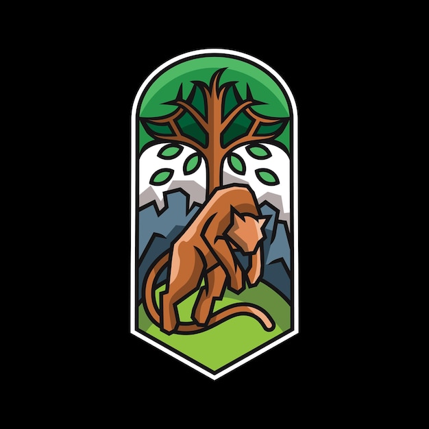 Vettore logo dell'albero puma