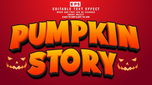 Pumkin Pumkin Halloween Day 3d Editable Text Effect Vector With Background