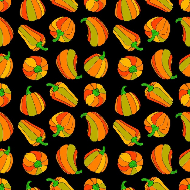 Pumkin seamless pattern. cute vector pumpkins