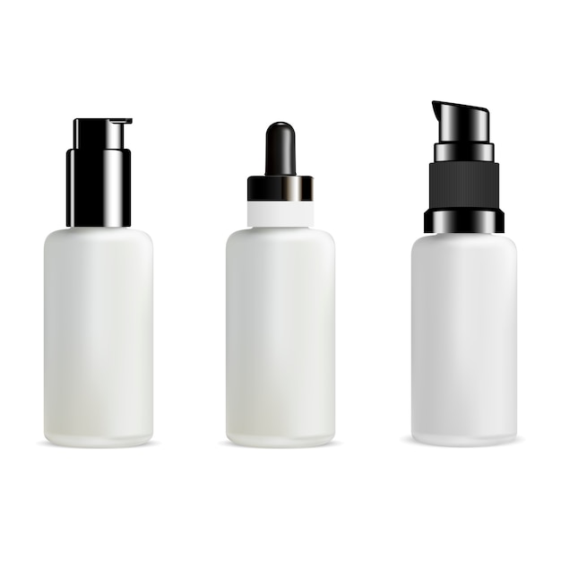 Pump bottle. cosmetic dispenser glass package