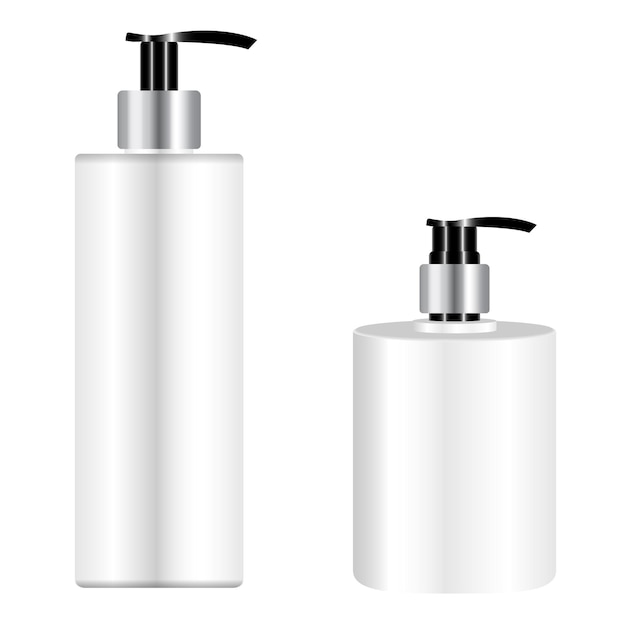 Pump bottle. Cosmetic shampoo dispenser. Liquid soap plastic pump dispenser bottle