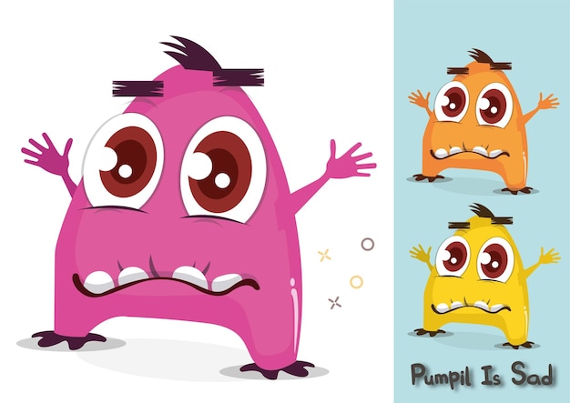 Vector pumpil cute monsters