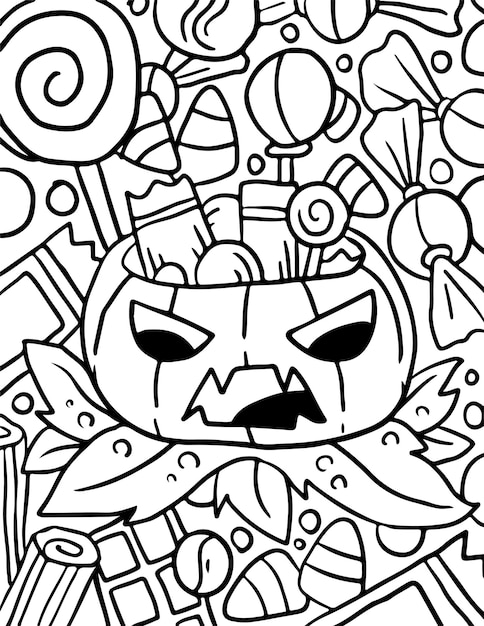 Pumpin candy coloring page