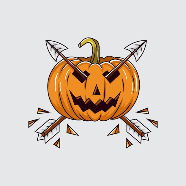 Vector pumpkin and arrow vector illustratioin