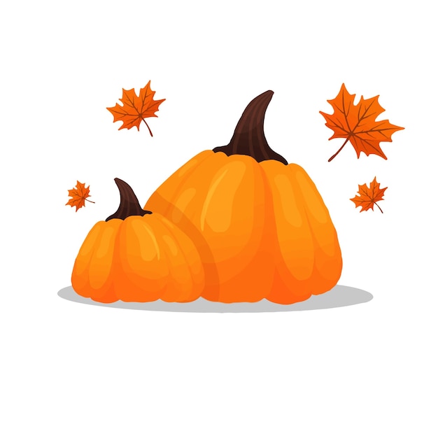 Pumpkin Autumn Illustration Vector Colorful