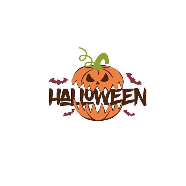 Zucca e pipistrelli con testo - design di halloween per tshirt con cappuccio totebag e abbigliamento vector il