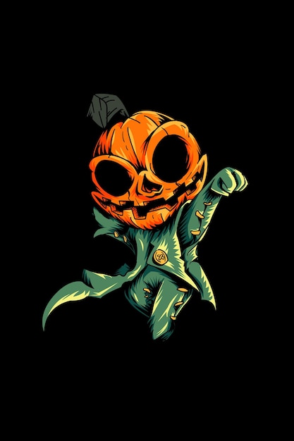 Vector pumpkin boy ghost vector illustration