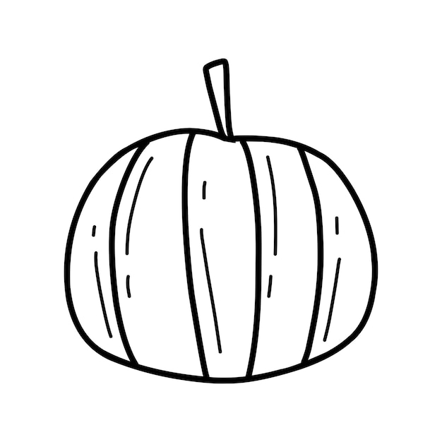 Pumpkin cartoon in doodle style Halloween Traditional holiday