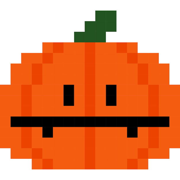 Pumpkin cartoon icon in pixel style