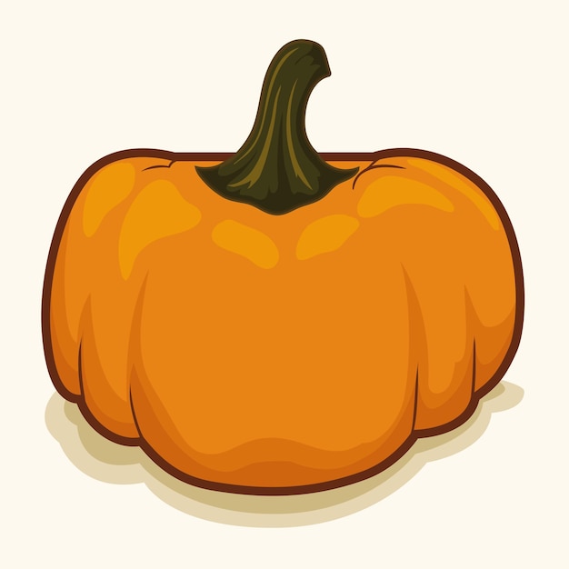 Vector pumpkin in cartoon style and heavy outline isolated