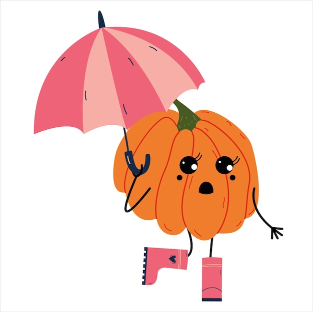 Vector pumpkin character shapes autumn halloween pumpkin vegetable graphic icon vector