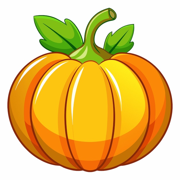 Vector pumpkin clipart cartoon style vector illustration
