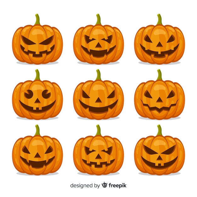 Collezione di zucca per arredamento di halloween