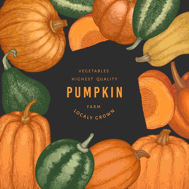 Vector pumpkin color design template.