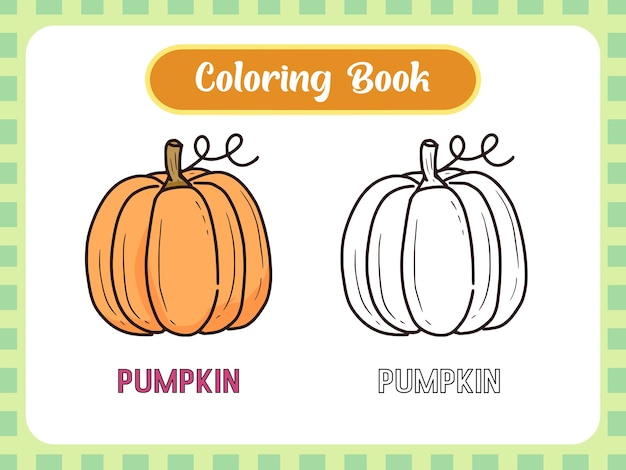 Pumpkin coloring page book for kids 