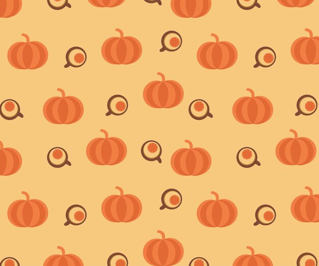 Vector pumpkin cozy colorful pattern