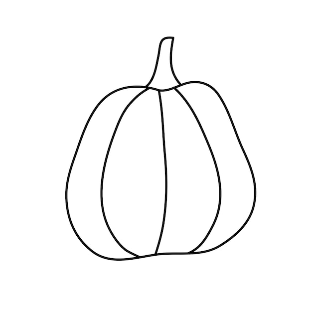 Pumpkin in doodle style in black
