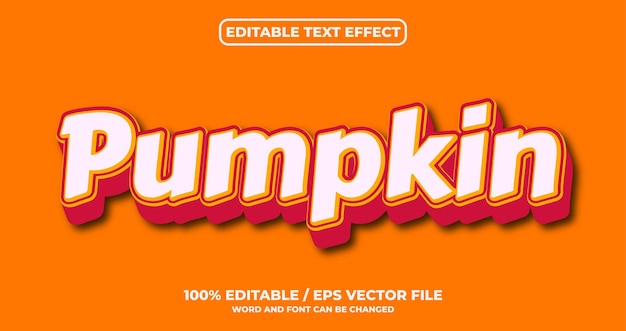 Effetto testo modificabile zucca pump