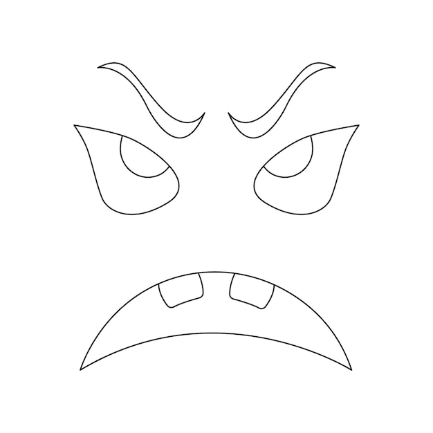Вектор Выражение лица тыквы, украшение для празднования хэллоуина. иллюстрация выражений хэллоуина