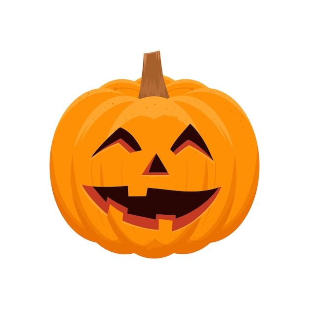 Pumpkin face with funny smile, element for Halloween