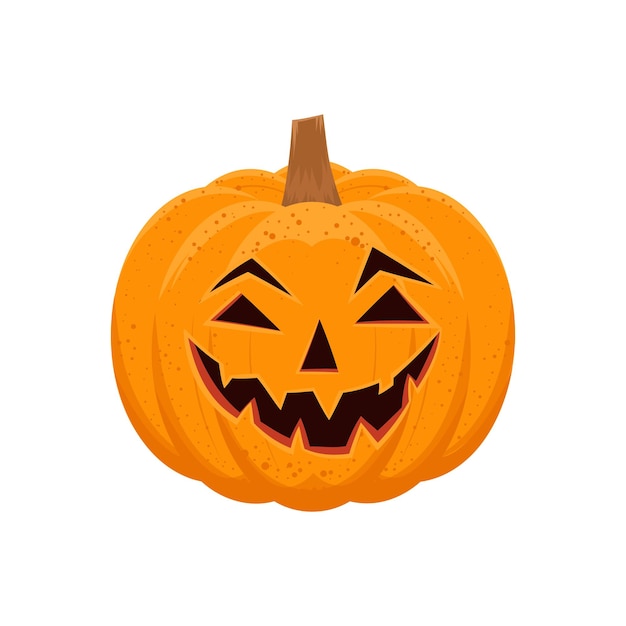 Viso di zucca con sorriso sorridente, elemento per halloween