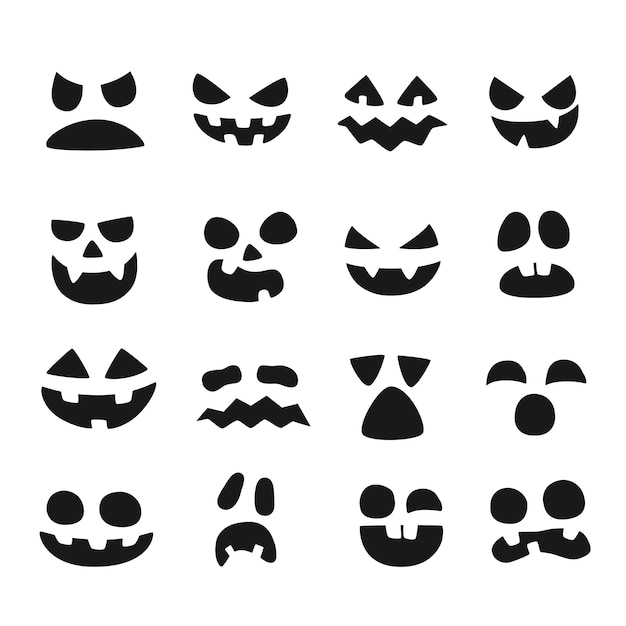 Pumpkin faces set