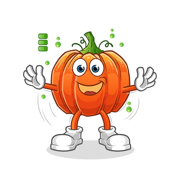 Pumpkin full battery cartoon character