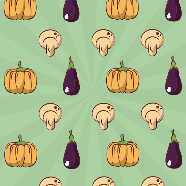 Pumpkin garlic and eggplant