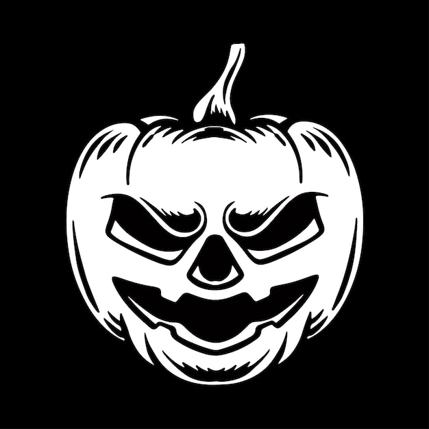 Pumpkin halloween black and white vector