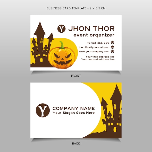 Pumpkin halloween Business Card Design Template