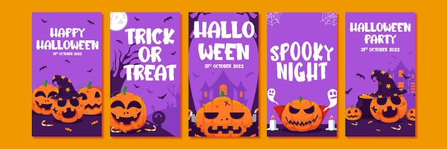 pumpkin halloween instagram stories template