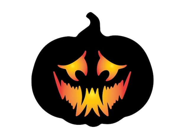 カボチャのハロウィーンの怖い顔のイラスト