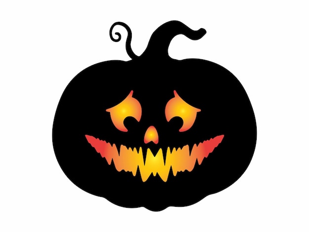 Pumpkin Halloween Scary Face Illustration