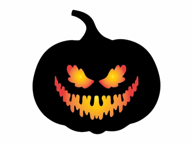 Pumpkin Halloween Scary Face Illustration