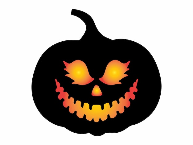 カボチャのハロウィーンの怖い顔のイラスト