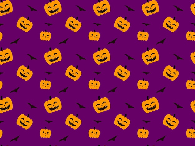 Vector pumpkin halloween seamless pattern background