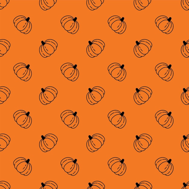 Vector pumpkin halloween seamless pattern cartoon