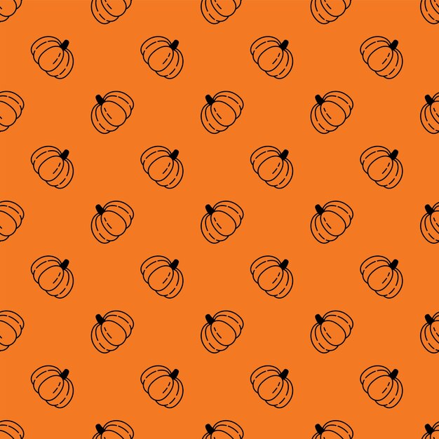 Vector pumpkin halloween seamless pattern cartoon