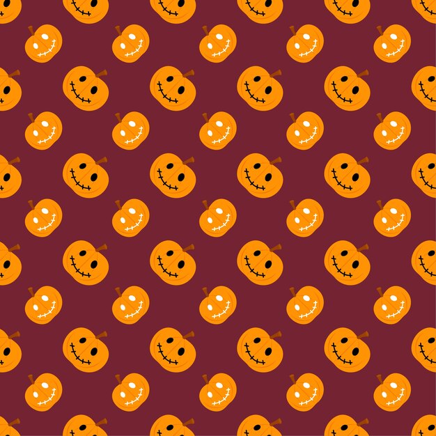 Vector pumpkin halloween seamless pattern